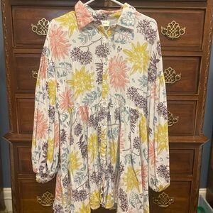Floral Button-Up Dress